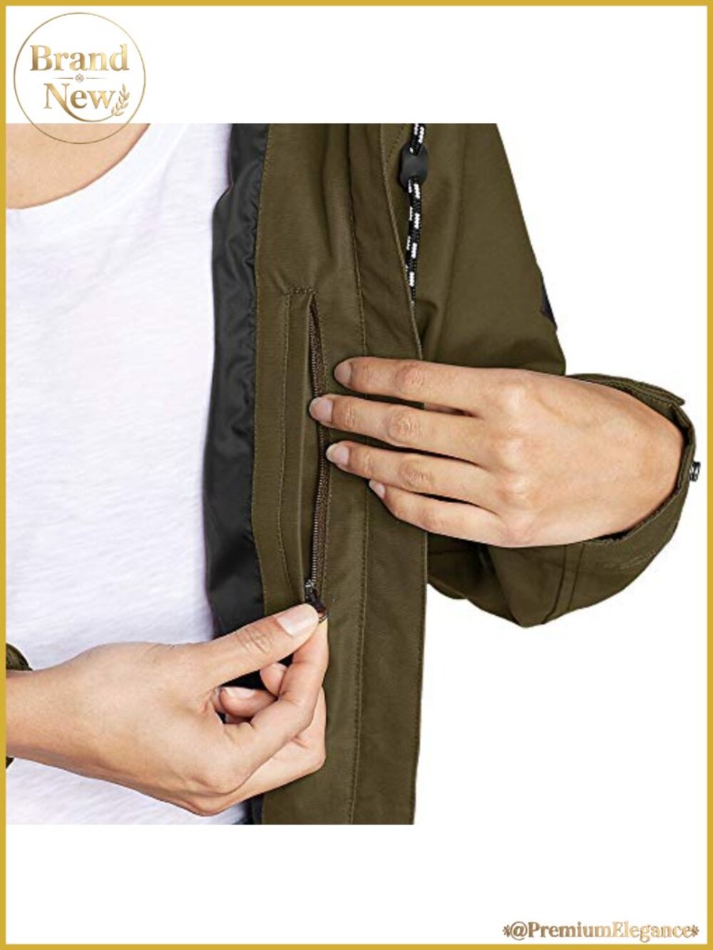 Waterproof Hooded Rain Parka Long Sleeve Seam-Sealed Raincoat - Picture 3 of 6